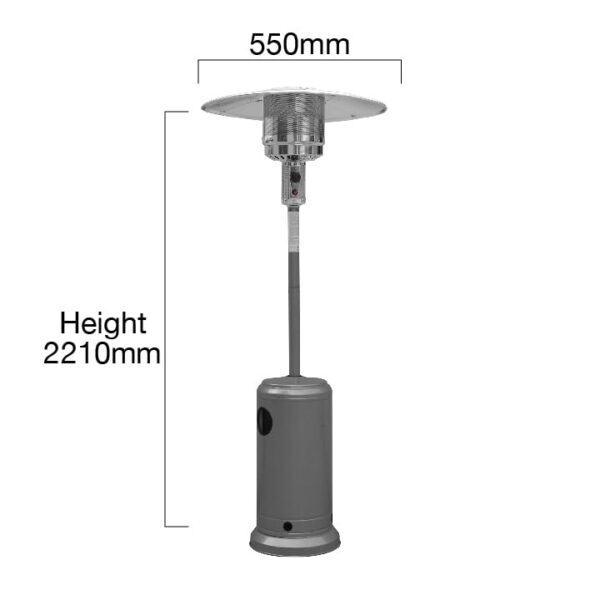 Alva Powder Coated Patio Heater With Segmented Pole