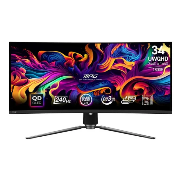 MSI MPG 341CQPX QD-OLED 34″ UWQHD 240Hz 0.03ms Curved Gaming Monitor