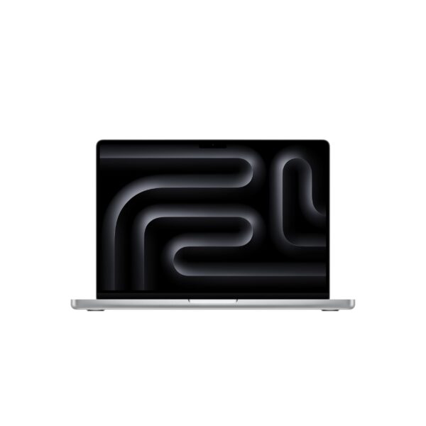Apple MacBook Pro 14-inch M4 in Silver, lid open, front view