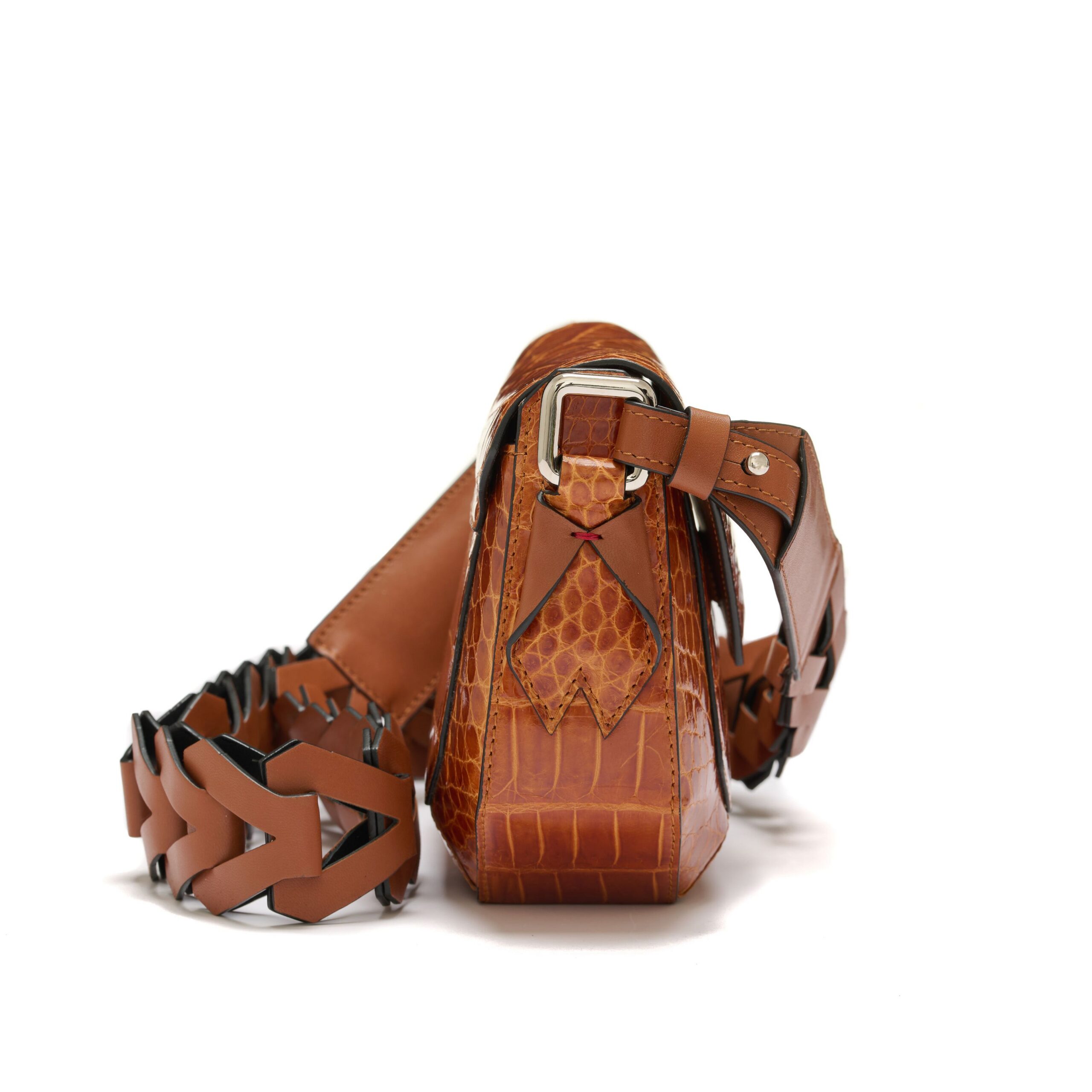 Winklmayr Lee Brown Nile Crocodile Leather Shoulder Bag view 2