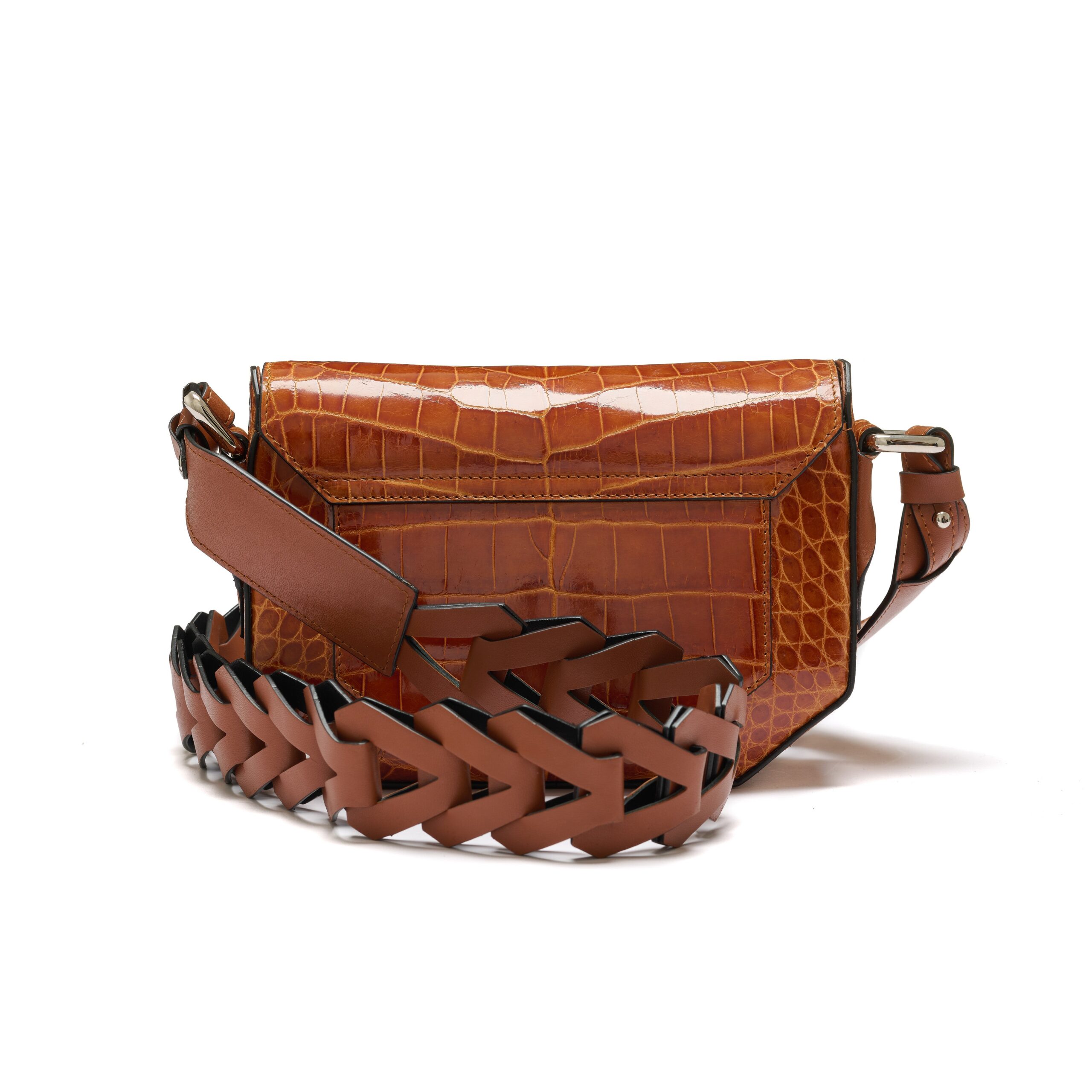 Winklmayr Lee Brown Nile Crocodile Leather Shoulder Bag view 3