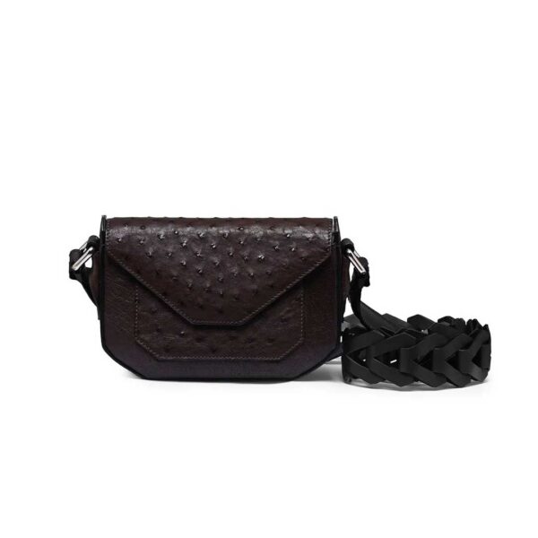 Winklmayr Lee Dark Brown Full-Quill Ostrich Leather Shoulder Bag