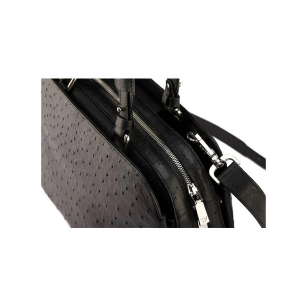Winklmayr Lexington Black Ostrich Quill Leather Business Bag view 5