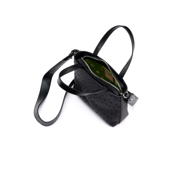 Winklmayr Lily Black Ostrich Quill Leather Shoulder Bag view 5