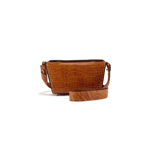Winklmayr Lottie Light Brown Nile Crocodile Leather Crossbody Bag
