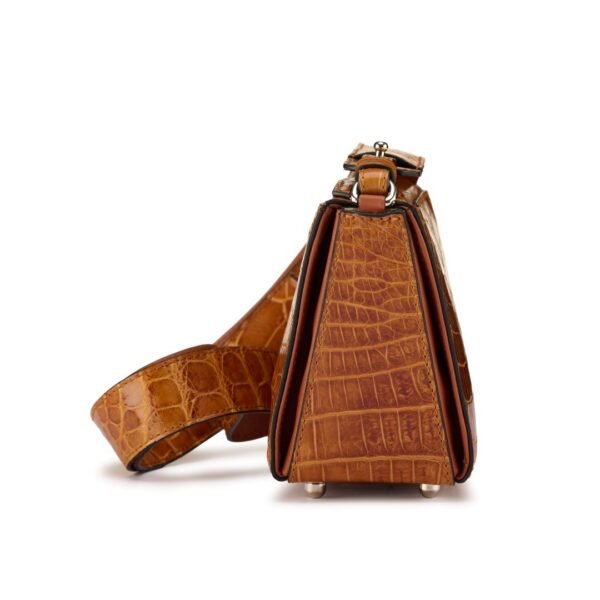 Winklmayr Lottie Light Brown Nile Crocodile Leather Crossbody Bag view 5