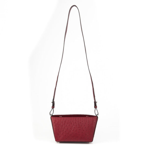Winklmayr Lottie Red Ostrich Quill Leather Crossbody Bag view 5