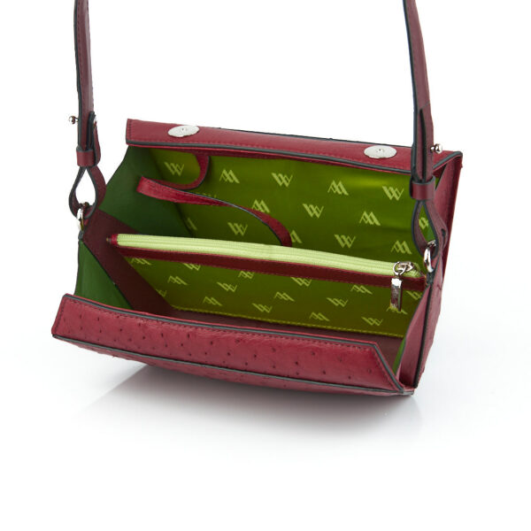 Winklmayr Lottie Red Ostrich Quill Leather Crossbody Bag view 6
