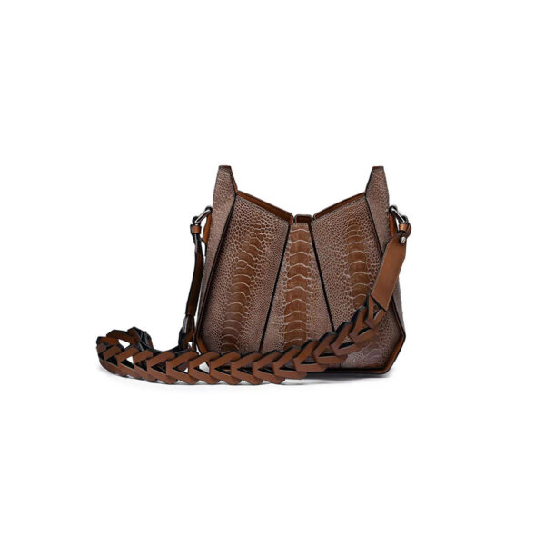 Winklmayr Lucia Dark Brown Ostrich Leather Shoulder Bag