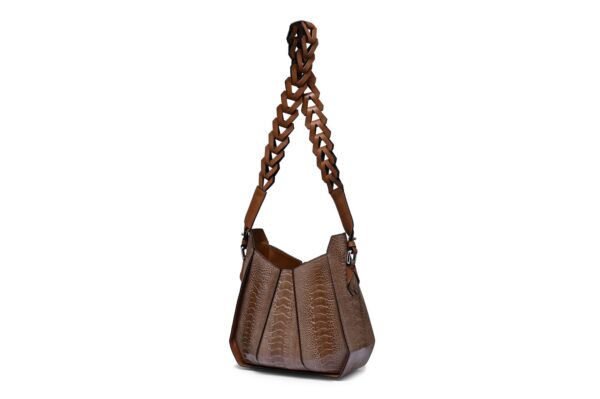 Winklmayr Lucia Dark Brown Ostrich Leather Shoulder Bag view 5