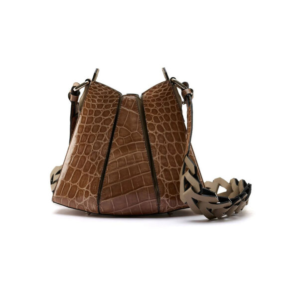 Winklmayr Luna Brown Nile Crocodile Leather Shoulder Bag