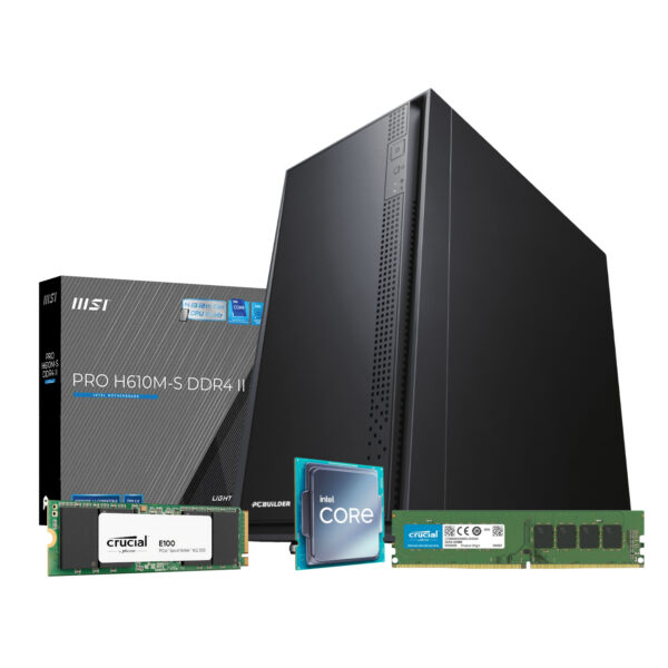 PCBuilder Intel i3-14100 OFFICE Master Windows 11 Pro Desktop PC