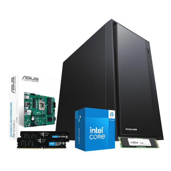 PCBuilder Intel i5-14400 OFFICE Master Windows 11 Pro Desktop PC