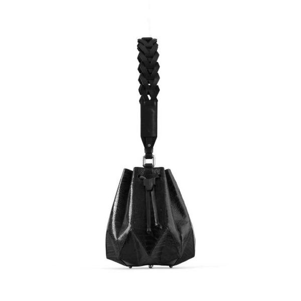 Winklmayr Venutti Black Ostrich Leather Bucket Bag