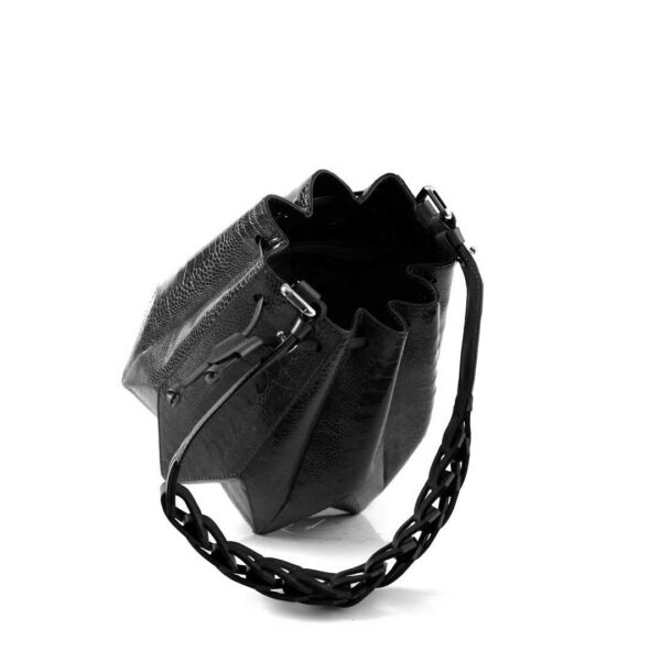 Winklmayr Venutti Black Ostrich Leather Bucket Bag view 5